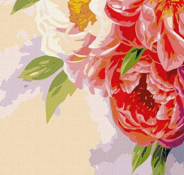 Фото - Картина за номерами Ideyka "Півонієвий настрій" 40х50см (KHO3117)