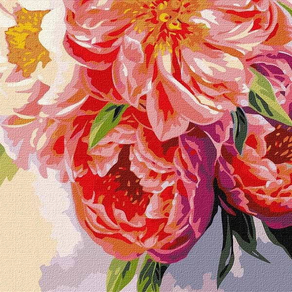 Фото - Картина за номерами Ideyka "Півонієвий настрій" 40х50см (KHO3117)