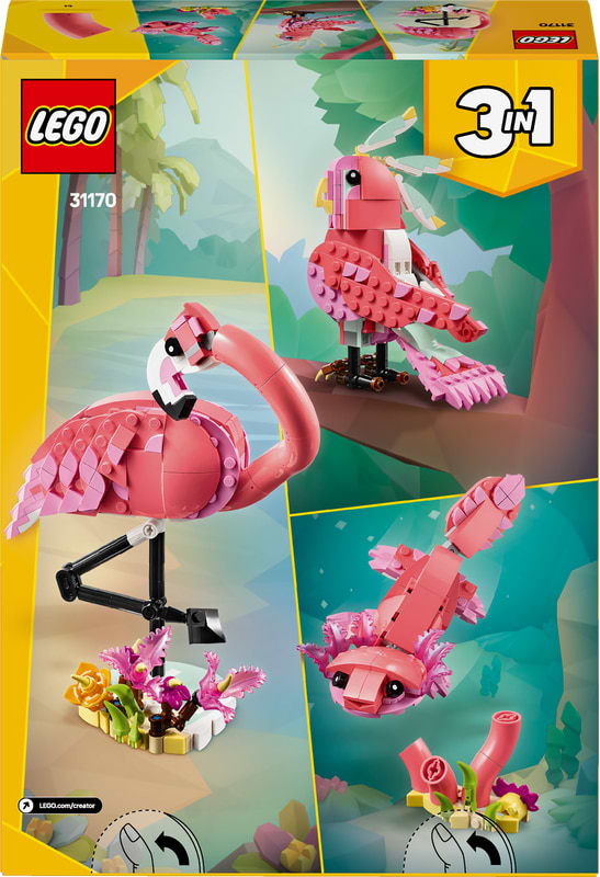 Фото - Конструктор LEGO Creator Дикі тварини: рожевий фламінго (31170)