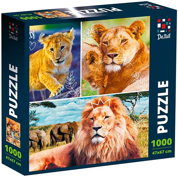 Фото - Пазлы картонные (8+) De.tail «Lion family» (1000 элем.) (DT1000-01)