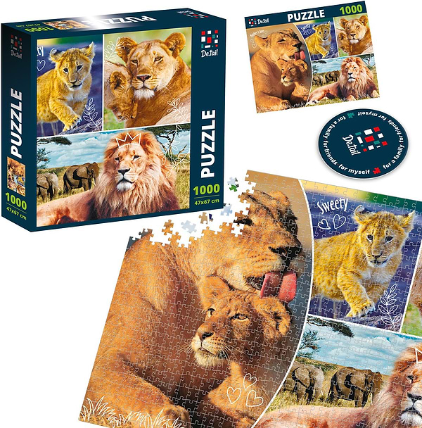 Фото - Пазлы картонные (8+) De.tail «Lion family» (1000 элем.) (DT1000-01)