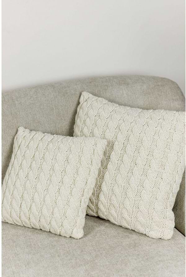 Фото - Подушка декоративная Прованс Косы кремовая 45х45 см (028331)