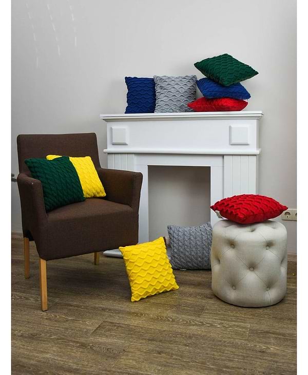 Фото - Подушка декоративная Прованс Косы зеленая 33х33 см (027423)