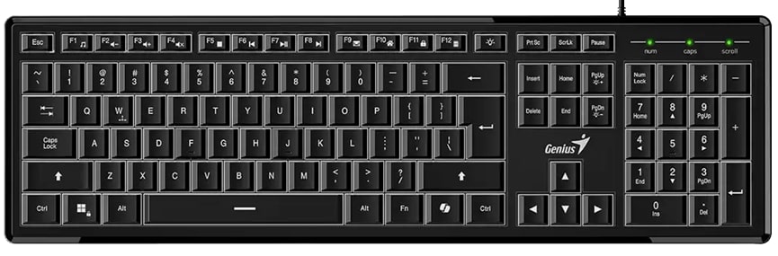 Клавиатура проводная Genius SlimStar 820 Black (31310055410) - Фото 1