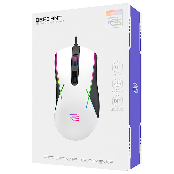 Фото - Миша дротова ігрова Proove Gaming Defiant White (CMDE00000101)