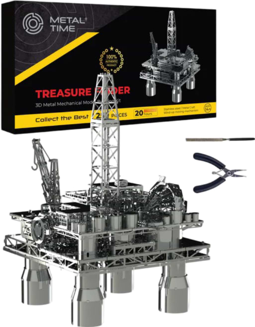Металевий конструктор Metal Time Treasure Finder механічна нафтова платформа (MT008)