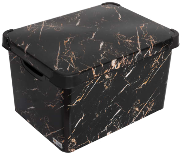Короб для зберігання VIOLET HOUSE 0648 Decor Marble Black с/кр. 20 л - Фото 1