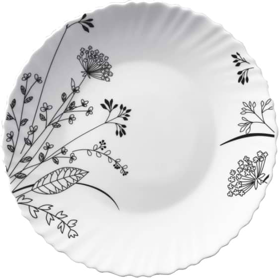 Тарелка десертная Vittora V-190BW Wave Черно-белое соцветие 190 мм