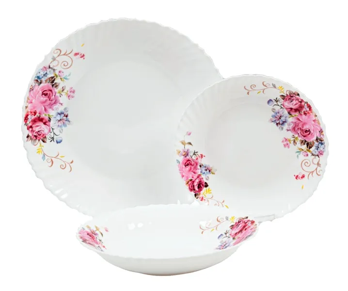 Тарелка обеденная Vittora V-220PB Розовый букет 220 мм