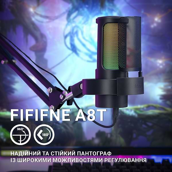 Фото - Мікрофон до комп'ютера Fifine A8T USB Black