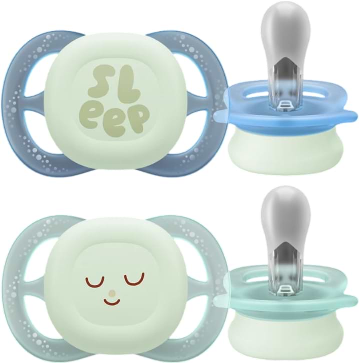 Ортодонтична пустушка Philips Avent Ultra start Nighttime 0+міс., 2 шт., (SCF075/08) - Фото 1