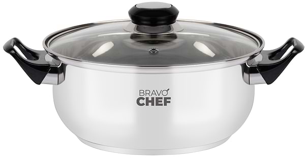 Фото - Кастрюля BRAVO CHEF 18 см 1.6 л с бакелитовыми ручками (BC-2002-18)