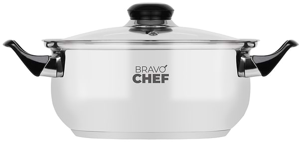 Фото - Кастрюля BRAVO CHEF 18 см 1.6 л с бакелитовыми ручками (BC-2002-18)