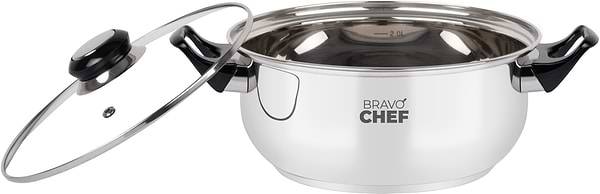 Фото - Кастрюля BRAVO CHEF 18 см 1.6 л с бакелитовыми ручками (BC-2002-18)