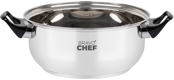 Фото - Кастрюля BRAVO CHEF 18 см 1.6 л с бакелитовыми ручками (BC-2002-18)