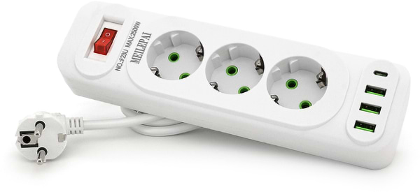Сетевой фильтр Voltronic F23U 3р EU+3 USB+PD 2m (31689)
