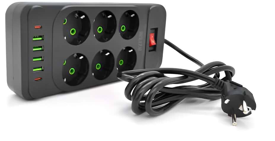 Сетевой фильтр Voltronic F33U 6р EU+4 USB+2 PD 2m (31697)