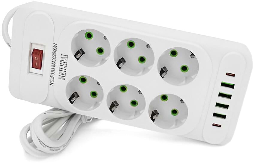 Сетевой фильтр Voltronic F33U 6р EU+4 USB+2 PD 2m (31698) - Фото 1