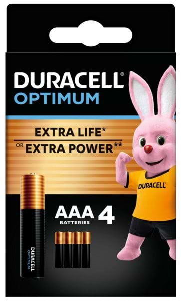 Батарейка тип AAA Duracell LR03 KPD 04*10 OPTIMUM УП. 1X4 ШТ - Фото 1