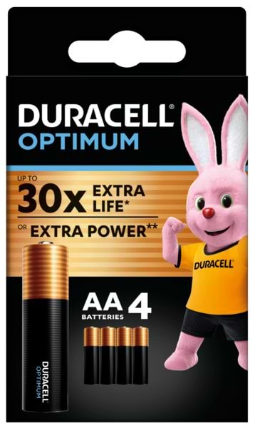 Фото - Батарейка тип AA Duracell LR06 KPD 04*10 OPTIMUM УП. 1X4 ШТ