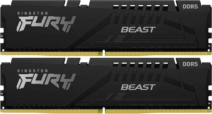 Память DDR Kingston DDR5 16GB KIT 5600 FURY Beast Black (KF556C40BBK2-16)