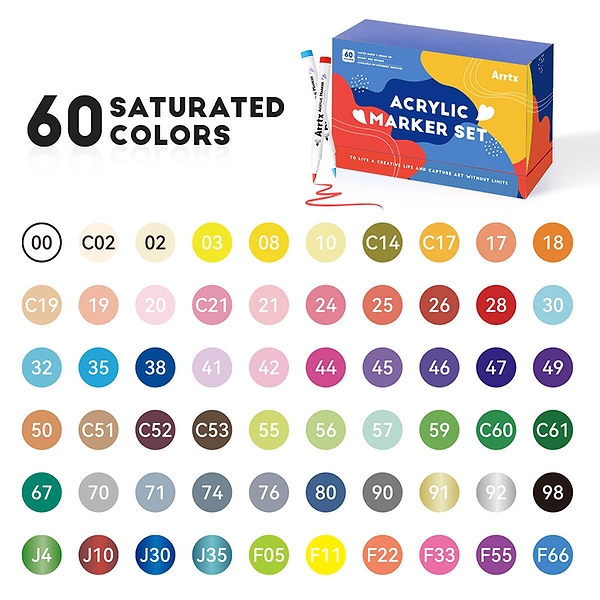 Фото - Набор маркеров Arrtx AACM-0560A 60 шт. (LC303922)