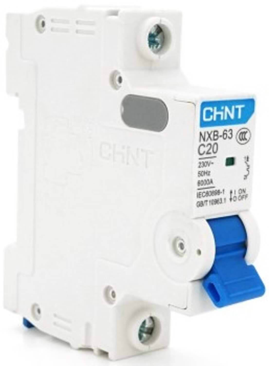 Релейний вимикач CHINT NXB-63 1P C20, 20A