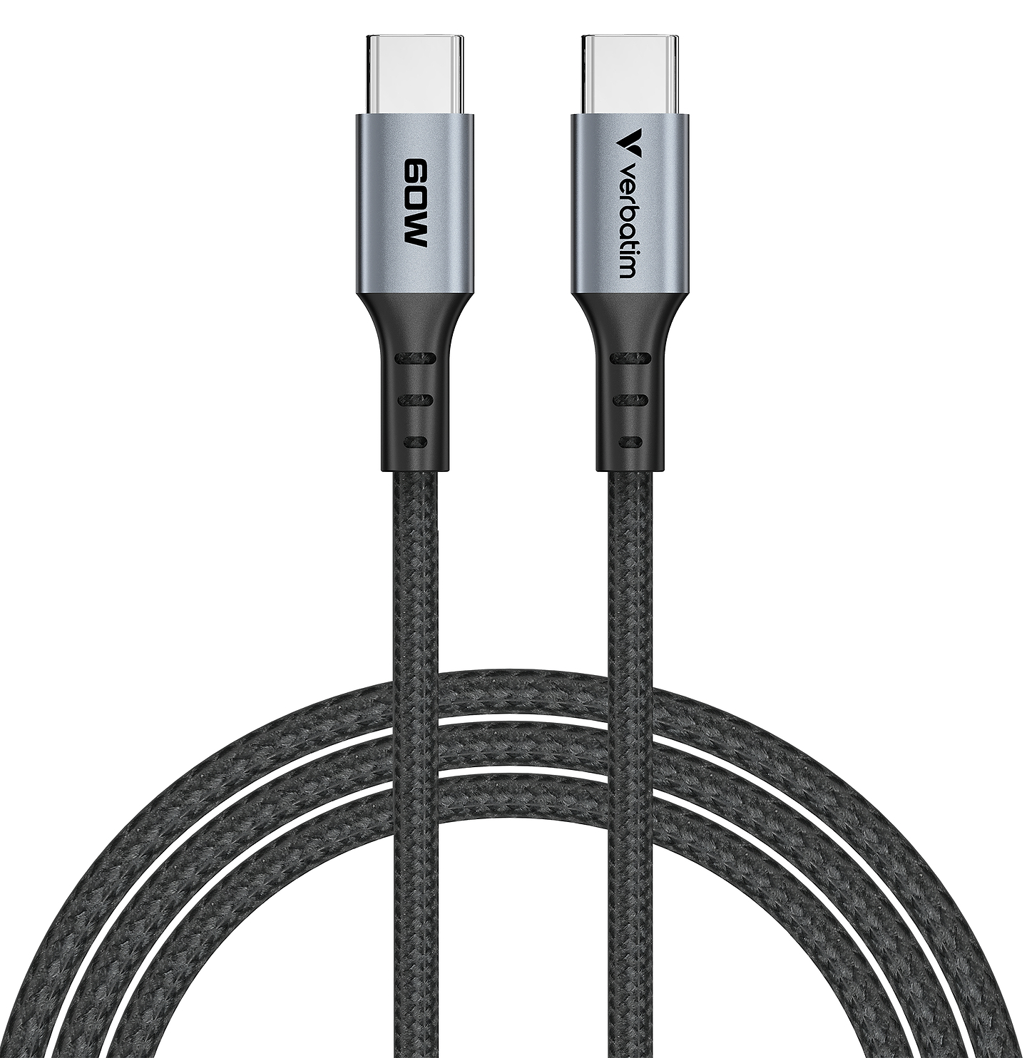 Кабель синхронізації даних Verbatim 60 Вт USB-C–USB-C 120 см Black (31845) - Фото 1