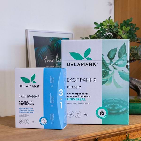 Фото - Пральний порошок DeLaMark Universal 1 кг (4820152330048)