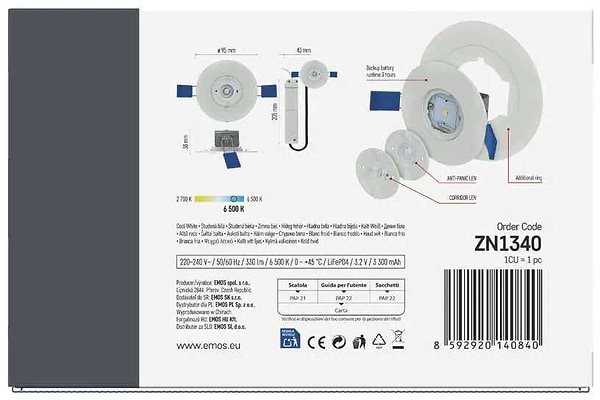 Фото - Светодиодный светильник аварийный EMOS ZN1340 2Вт 300лм 3h
