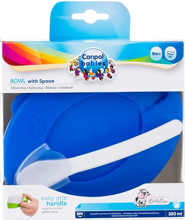 Фото - Тарелка для малыша Canpol babies с ложкой синяя (31/406_blu)