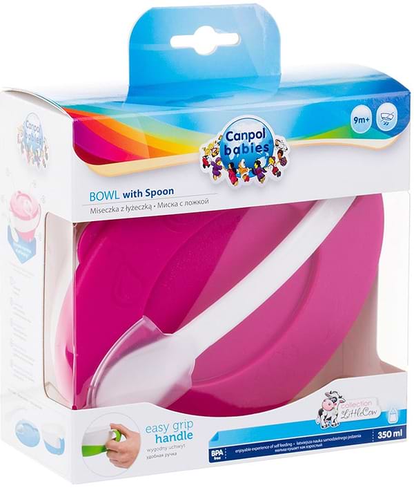 Фото - Тарелка для малыша Canpol babies с ложкой розовая (31/406_pin)