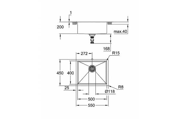 Фото - Мойка кухонная Grohe K700 60-S 54.4/44.4 Нержавеющая Сталь (31574SD1)