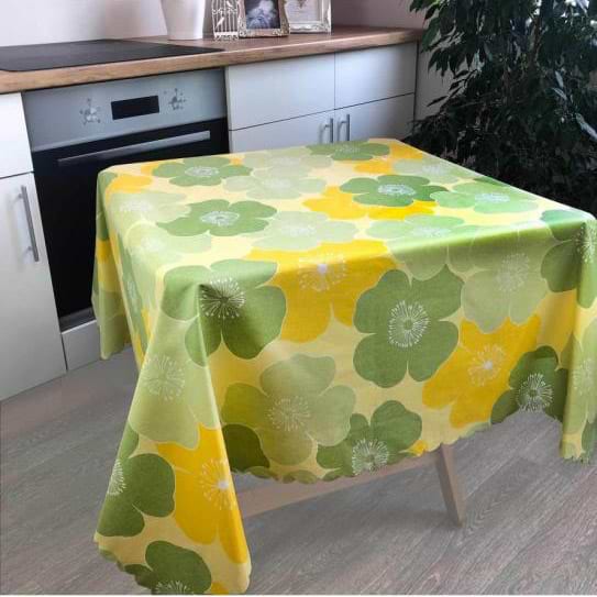 Скатертина прямокутна Прованс 180х140см Зелені квіти (012757)