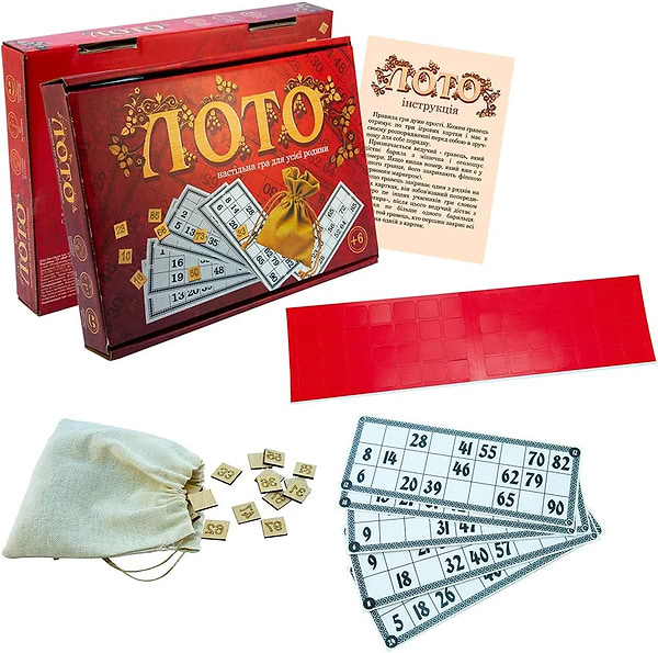 Фото - Настільна гра (5-7 років) Strateg лото з дерев'яними фішками, укр (30656)