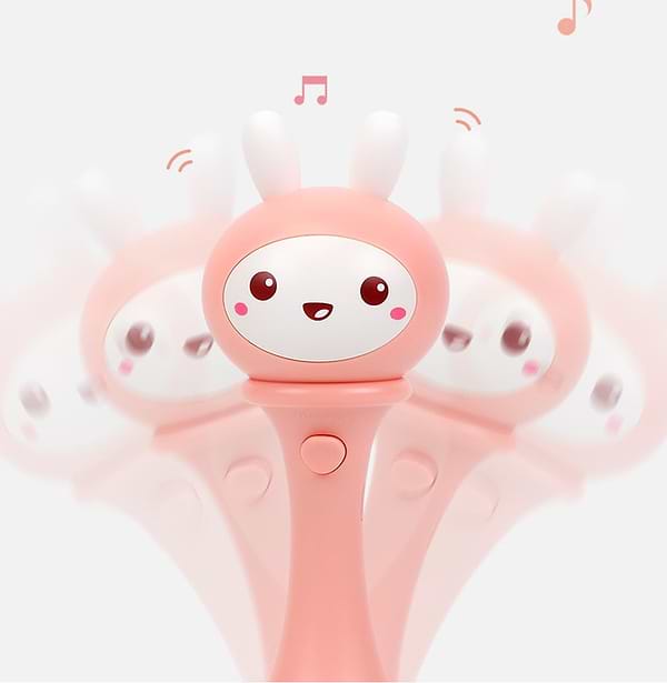 Фото - Погремушка Beiens гризунец музыкальный Зайка (YZ06pink) розовый