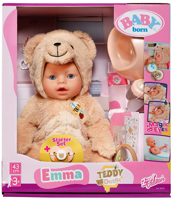 Фото - Кукла Baby Born ЭММА В КОСТЮМЕ МИШКИ (837115)