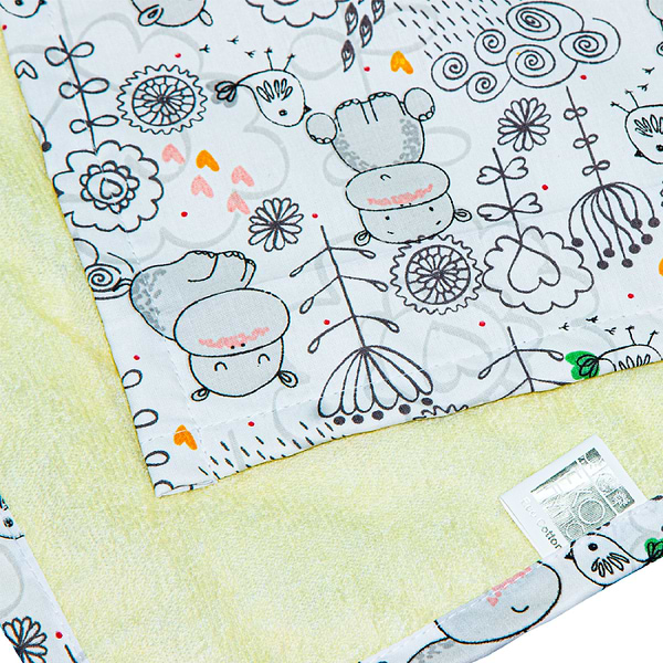 Фото - Пелюшка багаторазова водонепроникна ЕКО ПУПС Eco Cotton 50х70 см бегемотики & пташки (EPG10N-5070-1)