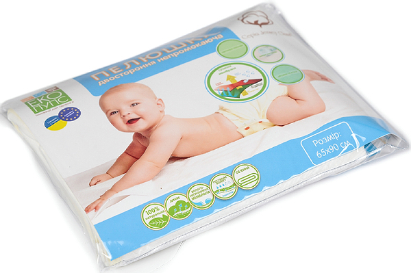 Фото - Пелюшка багаторазова водонепроникна ЕКО ПУПС Jersey Classic 65х90 см молочний (ПЕЛ-6590хбтрм)