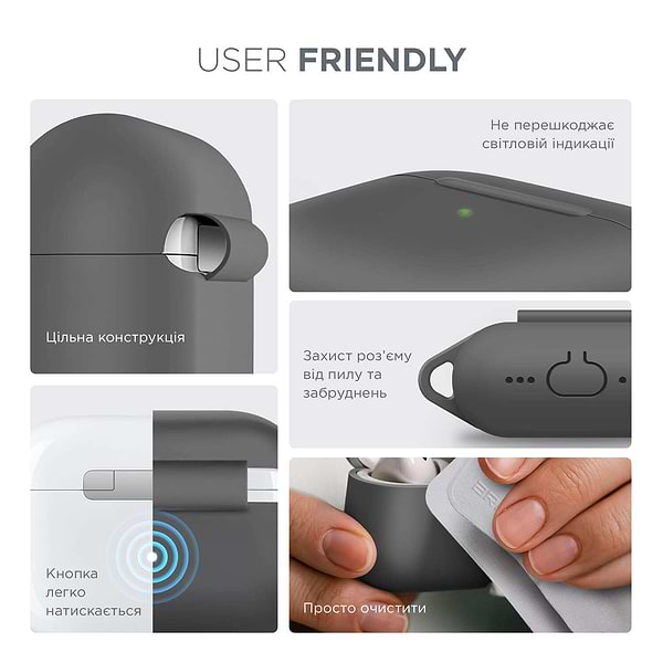 Фото - Чехол для наушников Armorstandart Hang Case for Apple AirPods 4 Advanced ash (ARM81278)