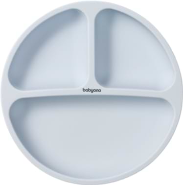 Тарілка для малюка BabyOno на три секції з присоскою Блакитний (1482/01)