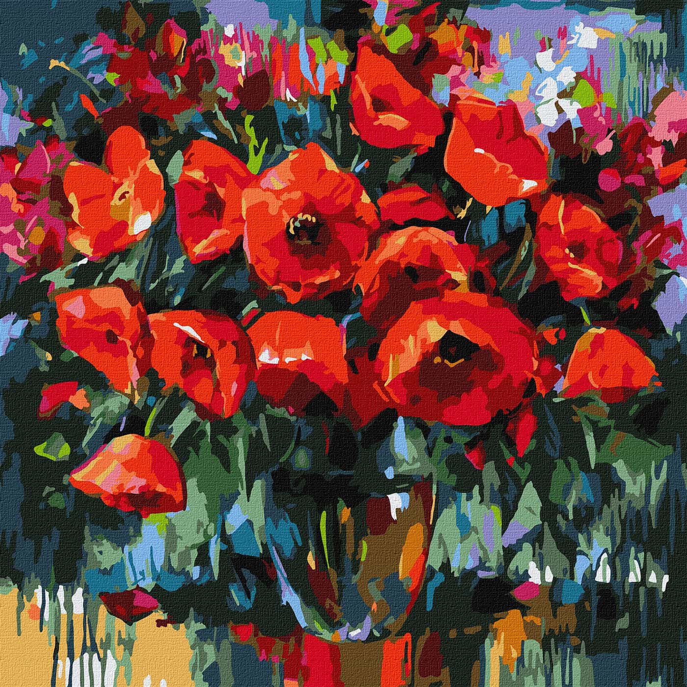 Картина за номерами Ideyka "Макова ніжність" 40х40см (KHO3231) - Фото 1