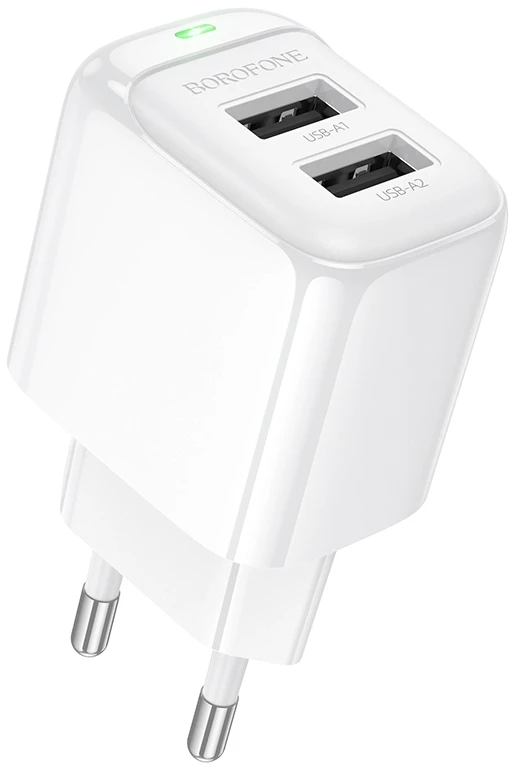 Сетевое зарядное устройство BOROFONE BAS41A Potential dual-port charger White (6941991113741)