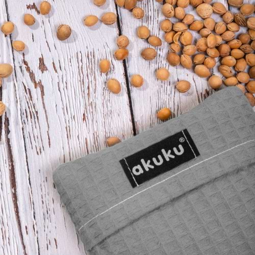 Фото - Сухая грелка для малыша Akuku с вишневыми косточками 13x16 см, серый (A0635)