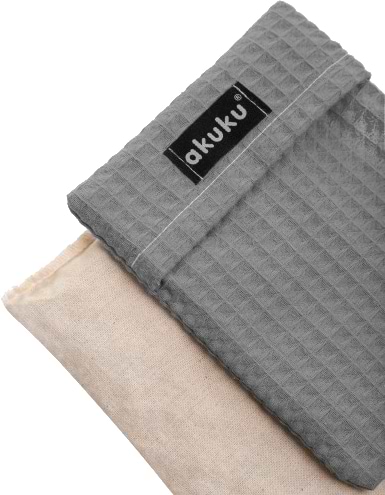 Фото - Сухая грелка для малыша Akuku с вишневыми косточками 13x16 см, серый (A0635)