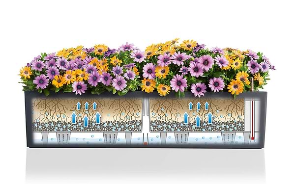 Фото - Вазон Lechuza  80\19\19 BALCONERA Color сірий 15683