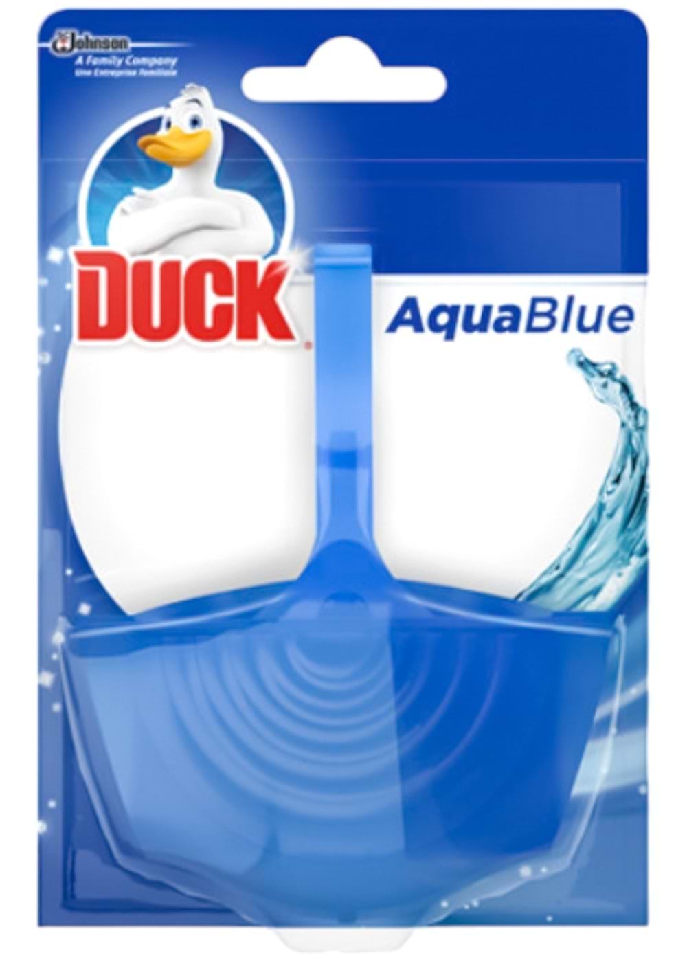 Туалетный блок SC Johnson DUCK Очиститель твердый подвесной AQUA 4в1 Синий (5000204324105) - Фото 1