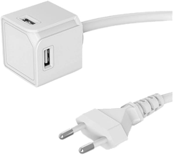 Мережевий зарядний пристрій Allocacoc USBcube Extended 1.5m White (10464WT/EUEUMC)