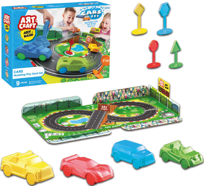 Кинетический песок dede Автомобили Art Craft 600 г (03948)