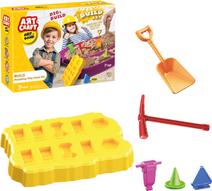Кинетический песок dede Строители Art Craft 600 г (03949)
